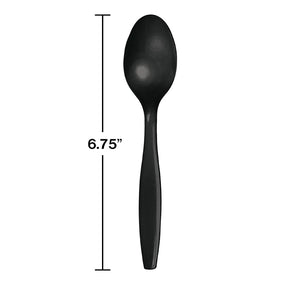 Black Plastic Spoons, 50 ct Party Decoration