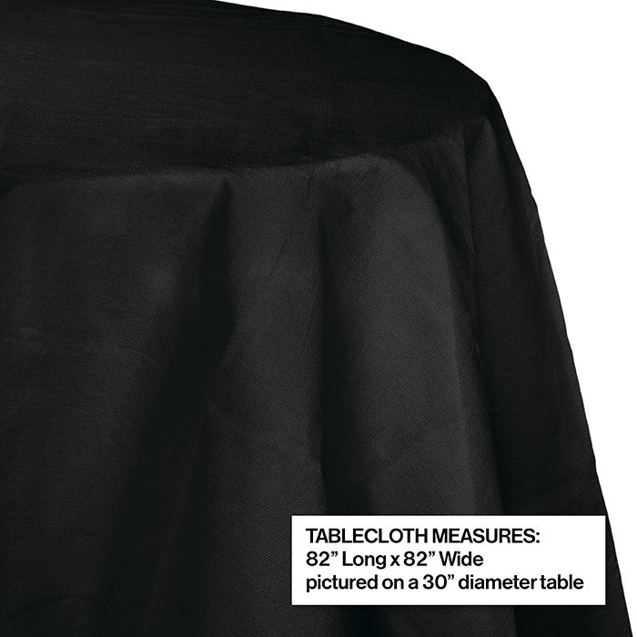 Black Velvet Round Polylined TIssue Tablecover, 82" Party Decoration