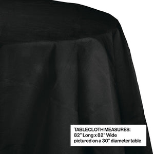Black Velvet Round Polylined TIssue Tablecover, 82" Party Decoration