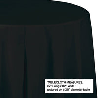Black Velvet Round Plastic Tablecover, 82