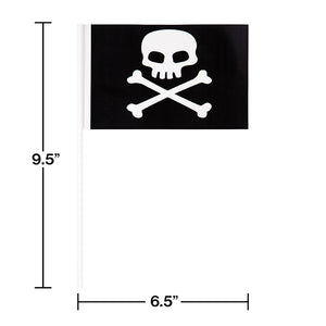 Plastic Pirate Flag Banner, 8 ct Party Decoration