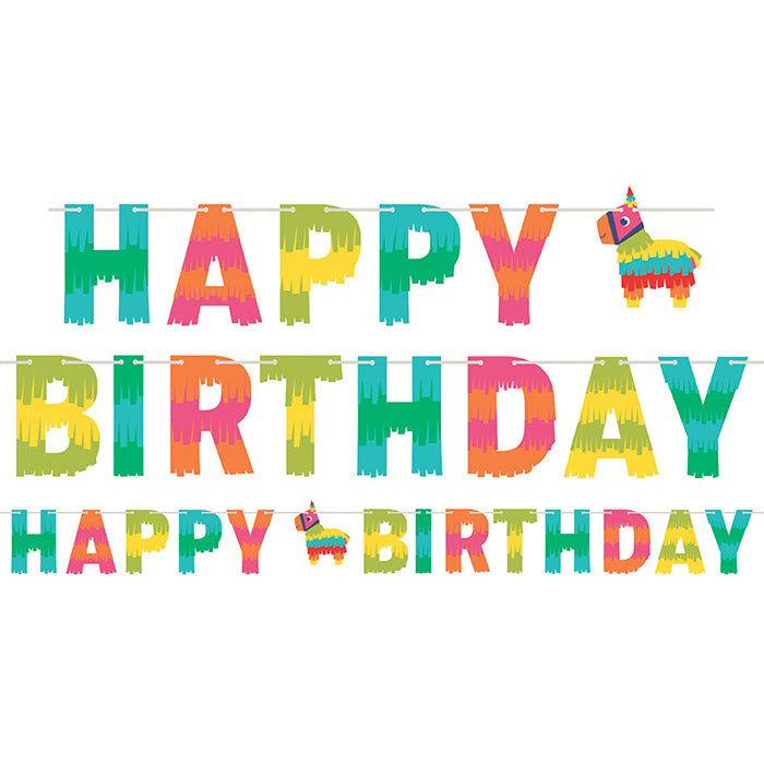 Fiesta Fun Shaped Banner With Twine, Happy Birthday by Creative Converting