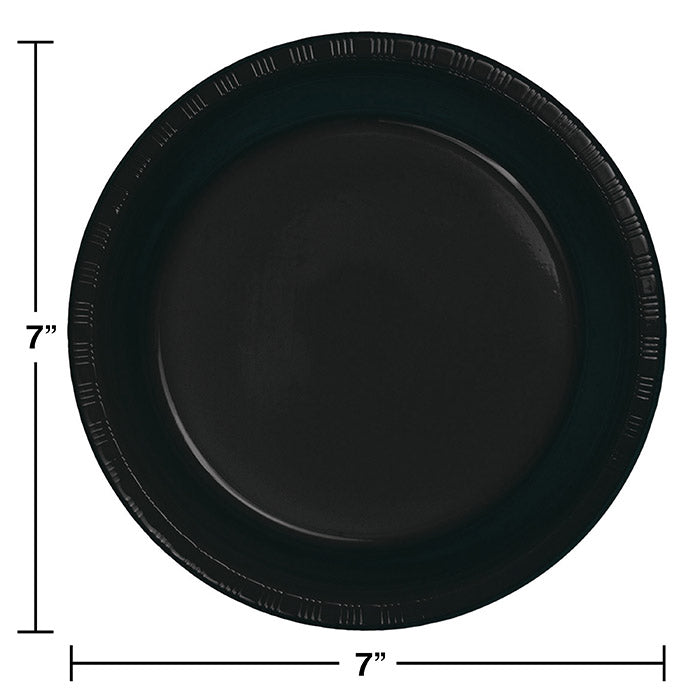 Black Plastic Dessert Plates, 20 ct Party Decoration
