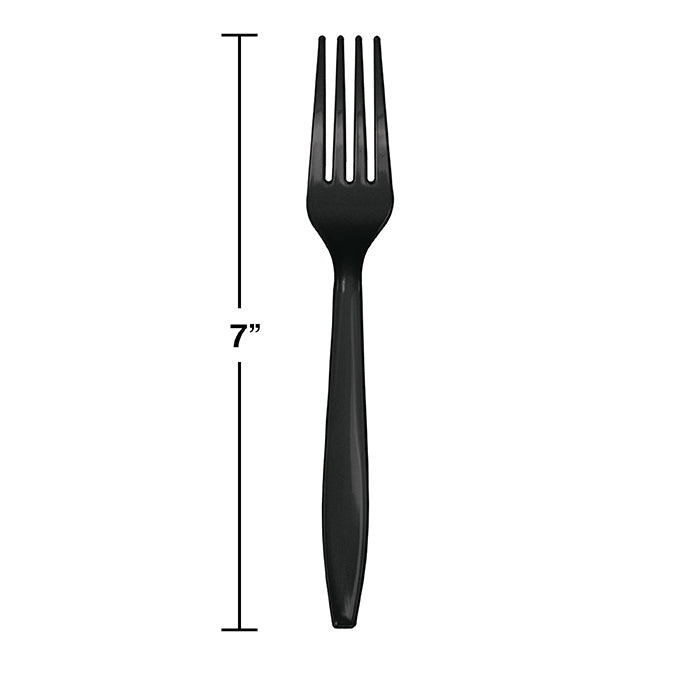 Black Plastic Forks, 24 ct Party Decoration