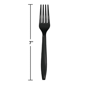 Black Plastic Forks, 24 ct Party Decoration