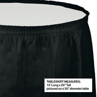 Black Velvet Plastic Tableskirt, 14' X 29
