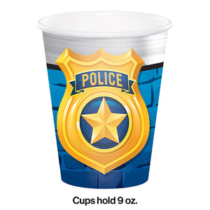 Police Party Hot/Cold Paper Paper Cups 9 Oz., 8 ct Party Decoration
