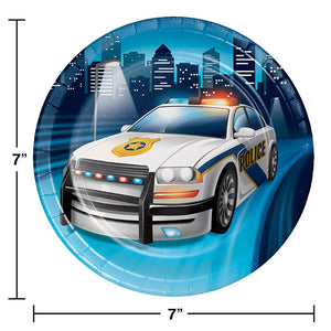 Police Party Dessert Plates, 8 ct Party Decoration