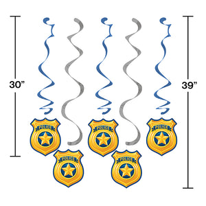 Police Party Dizzy Danglers, 5 ct Party Decoration