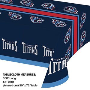 Tennessee Titans Plastic Table Cover, 54" x 102" Party Decoration
