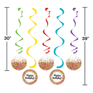 Confetti Sprinkles Dizzy Danglers, 5 ct Party Decoration
