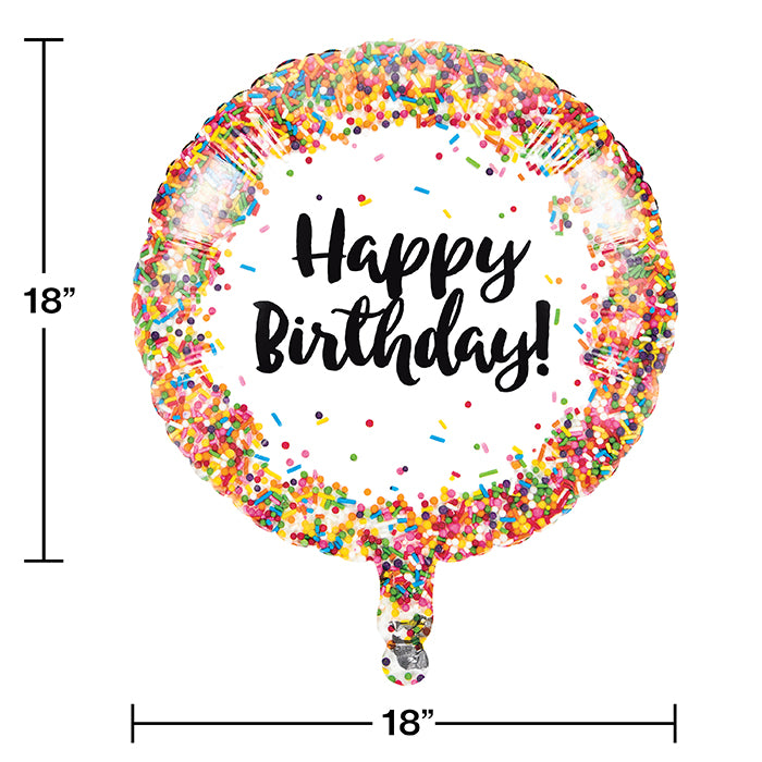 Sprinkles Metallic Balloon 18" Party Decoration