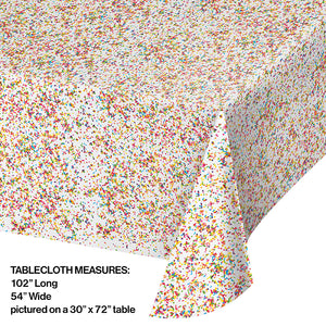 Sprinkles Plastic Tablecover All Over Print, 54" X 102" Party Decoration