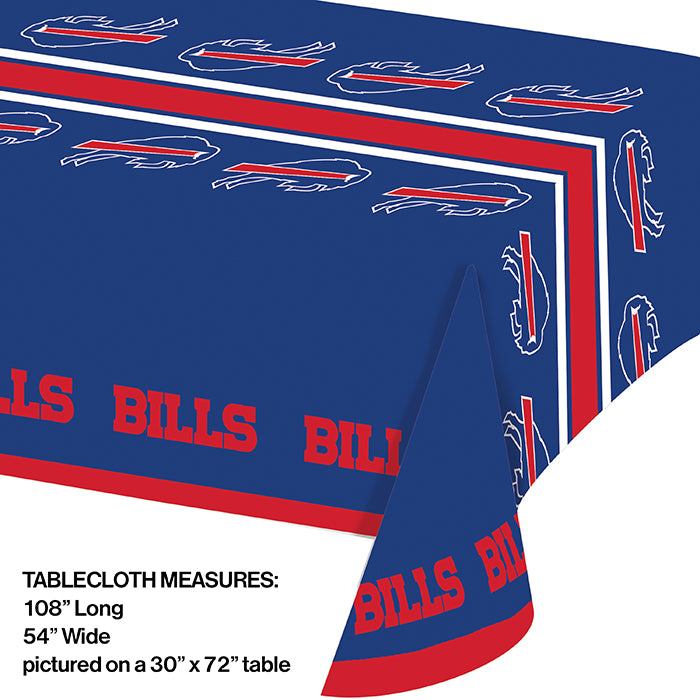 Buffalo Bills Plastic Table Cover, 54" x 102" Party Decoration