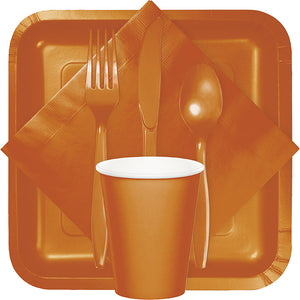 Pumpkin Spice Orange Plastic Forks, 24 ct Party Supplies