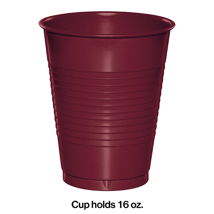 Plastic Party Cups - 16 oz, Red - ULINE - Case of 1,000 - S-24514R