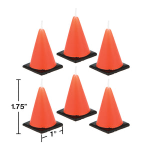 Construction Cone Candles, 6 ct Party Decoration