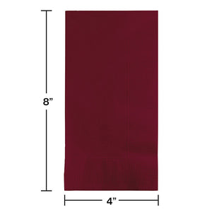 Burgundy Dinner Napkins 2Ply 1/8Fld, 50 ct Party Decoration