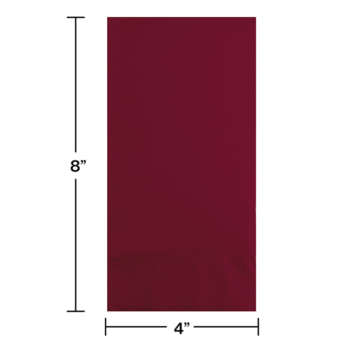 Burgundy Guest Towel, 3 Ply (16/Pkg)