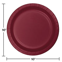 Burgundy Red Banquet Plates, 24 ct