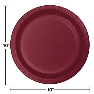 Burgundy Red Banquet Plates, 24 ct Party Decoration