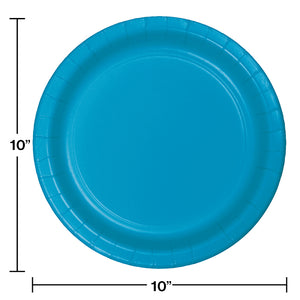 Turquoise Blue Banquet Plates, 24 ct Party Decoration