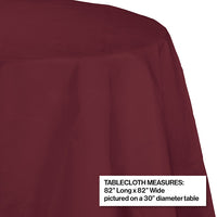 Burgundy Round Polylined TIssue Tablecover, 82