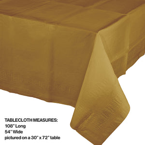 Glittering Gold Tablecover Plastic 54" X 108" Party Decoration