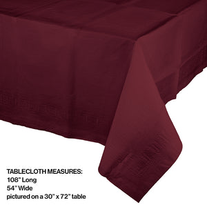 Burgundy Tablecover 54"X 108" Polylined Tissue Party Decoration