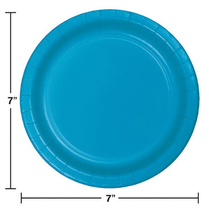 Turquoise Blue Dessert Plates, 24 ct Party Decoration