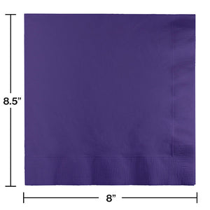 Purple Dinner Napkins 3Ply 1/4Fld, 25 ct Party Decoration