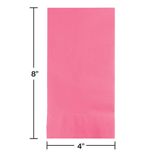 Candy Pink Dinner Napkins 2Ply 1/8Fld, 50 ct Party Decoration