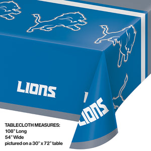 Detroit Lions Plastic Table Cover, 54" x 102" Party Decoration