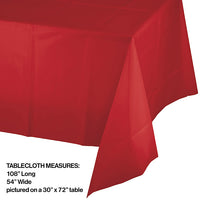 Classic Red Tablecover Plastic 54