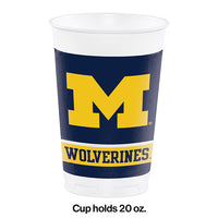 University Of Michigan 20 Oz Plastic Cups, 8 ct