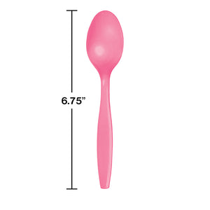 Candy Pink Plastic Spoons, 50 ct Party Decoration