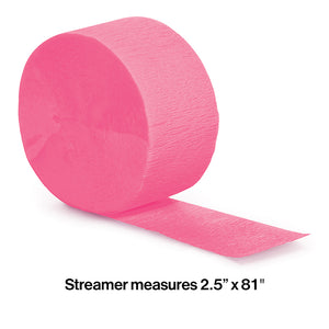 Candy Pink Crepe Streamers 81' Party Decoration