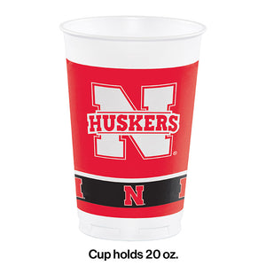 University Of Nebraska 20 Oz Plastic Cups, 8 ct Party Decoration
