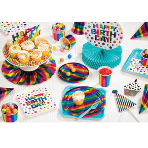 Rainbow Foil Birthday Metallic Balloon, 18", Rainbow Foil Birthday Party Supplies