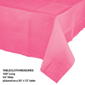 Candy Pink Tablecover 54"X 108" Polylined Tissue Party Decoration