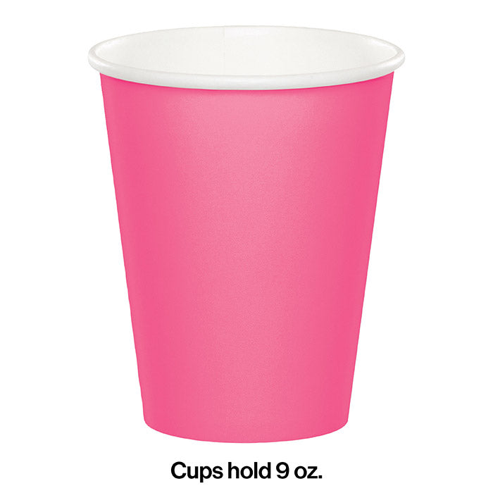 Candy Pink Hot/Cold Paper Cups 9 Oz., 8 ct Party Decoration