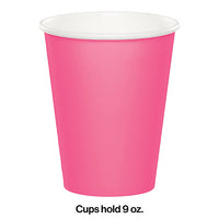 Candy Pink Hot/Cold Paper Cups 9 Oz., 8 ct Party Decoration