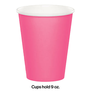 Candy Pink Hot/Cold Paper Cups 9 Oz., 8 ct Party Decoration