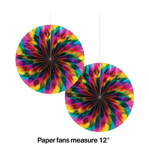 Rainbow Foil Paper Fans, 2 ct Party Decoration