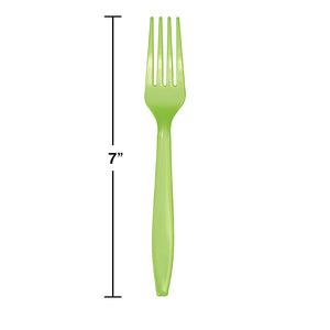 Fresh Lime Green Plastic Forks, 24 ct Party Decoration