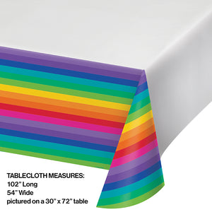 Rainbow Tablecover Plastic 54" X 102" Party Decoration