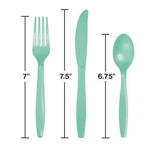 Fresh Mint Green Assorted Plastic Cutlery, 24 ct Party Decoration