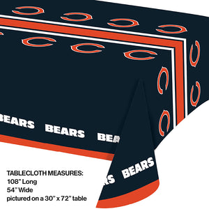 Chicago Bears Plastic Table Cover, 54" x 102" Party Decoration