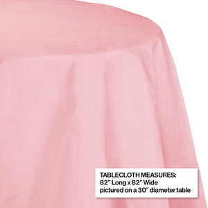 Classic Pink Round Polylined TIssue Tablecover, 82" Party Decoration