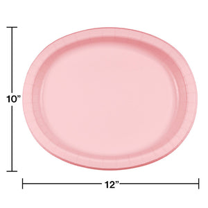 Classic Pink Oval Platter 10" X 12", 8 ct Party Decoration
